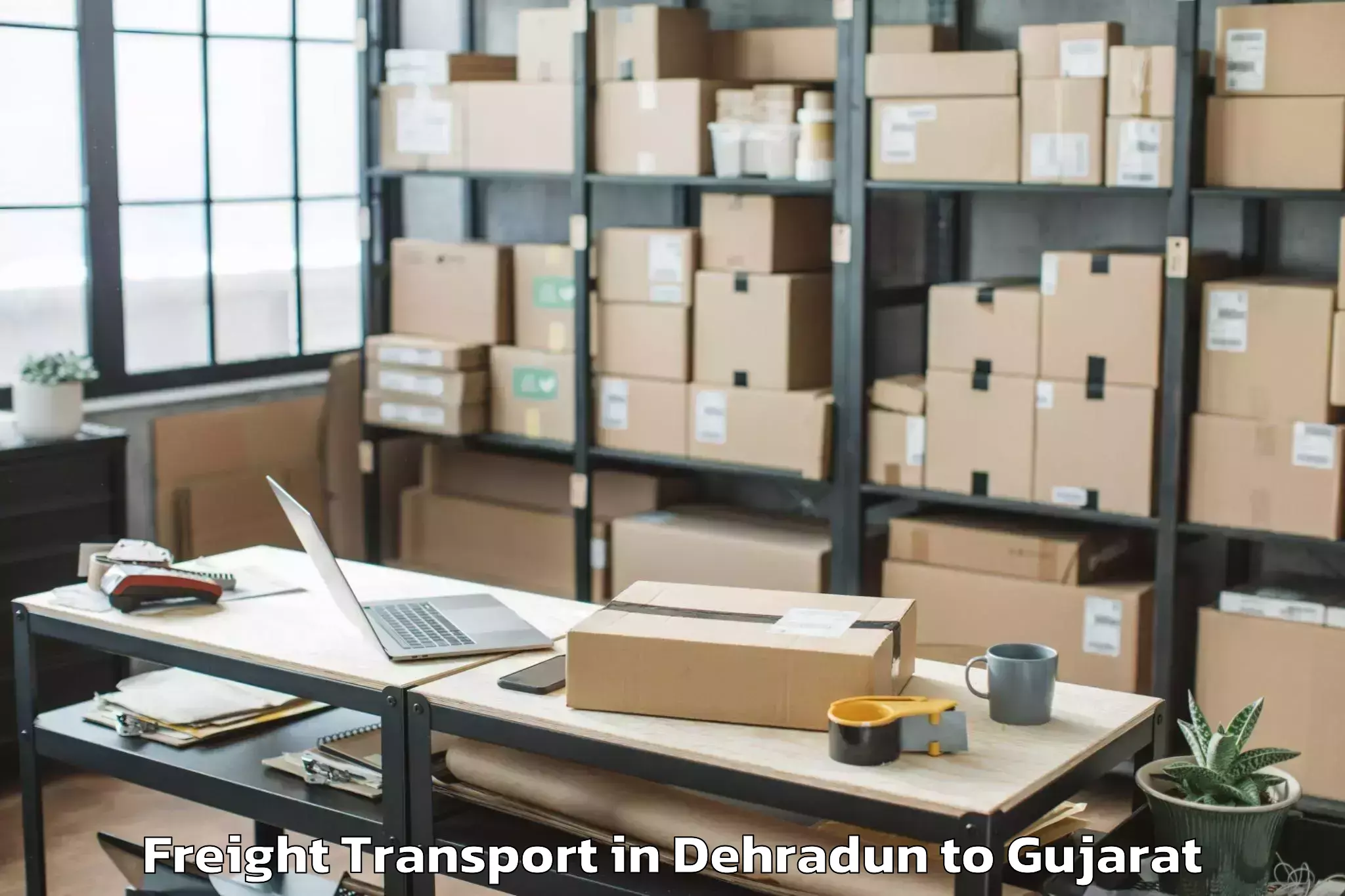 Quality Dehradun to Sardarkrushinagar Dantiwada Ag Freight Transport